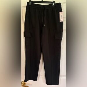 Yogalicious Black Cargo Jogger Pants with Side Pockets